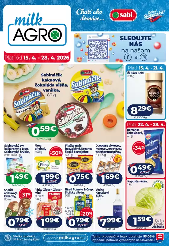 Katalóg Milk Agro v Šamorín | Aktuálny leták | 2026-04-15T00:00:00.000Z - 2026-04-28T00:00:00.000Z