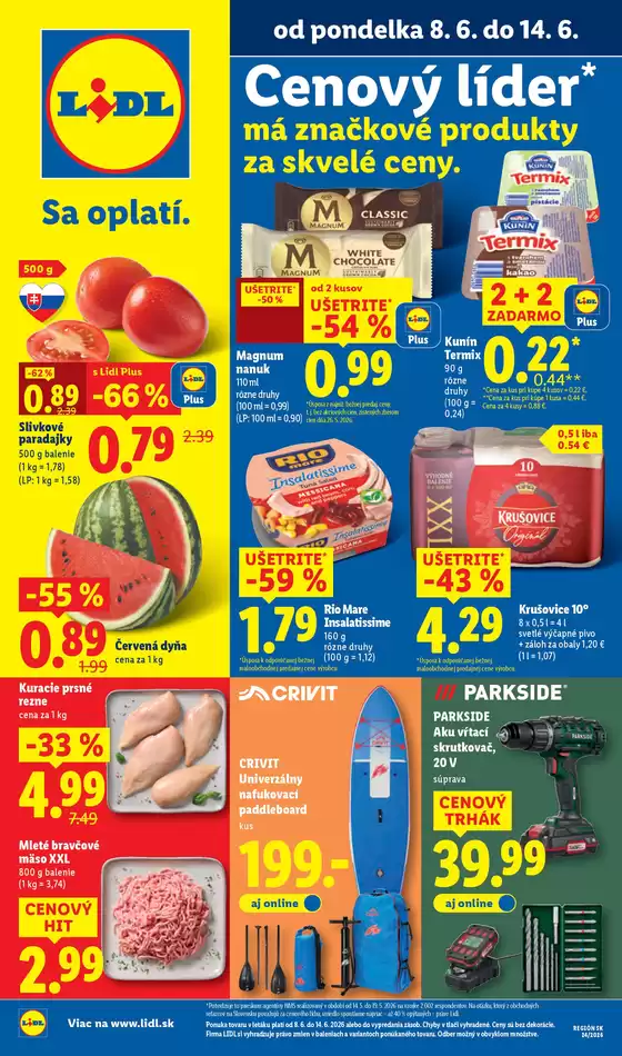 Katalóg Lidl v Spišské Vlachy | Platný od 08. 06. 2026 | 2026-06-08T00:00:00.000Z - 2026-06-14T00:00:00.000Z