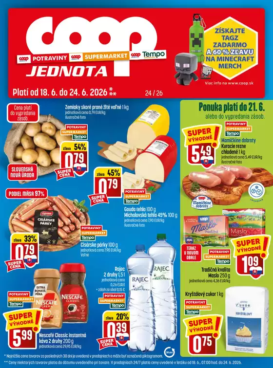 Katalóg COOP Jednota | Objavte atraktívne ponuky | 2026-06-18T00:00:00.000Z - 2026-06-24T00:00:00.000Z