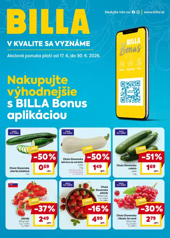 Katalóg Billa v Banská Bystrica | BILLA Bonus leták | 2026-06-17T00:00:00.000Z - 2026-06-30T00:00:00.000Z