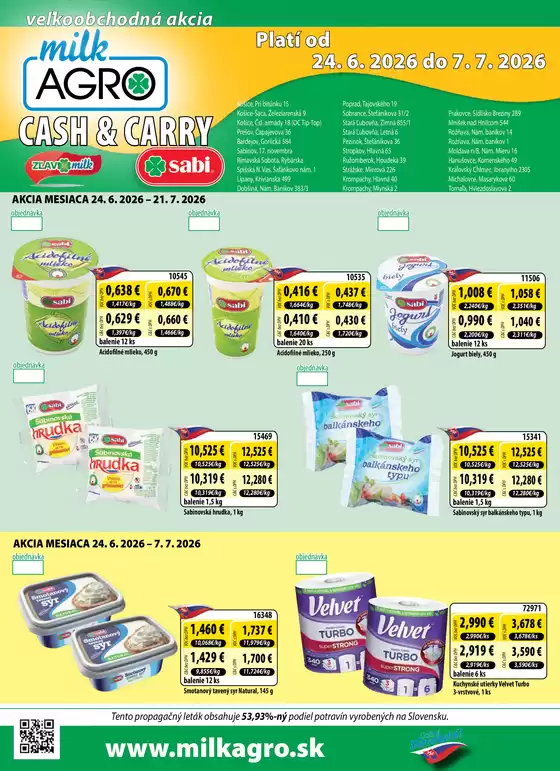 Katalóg Milk Agro v Považská Bystrica | Cash Carry leták | 2026-06-10T00:00:00.000Z - 2026-06-23T00:00:00.000Z