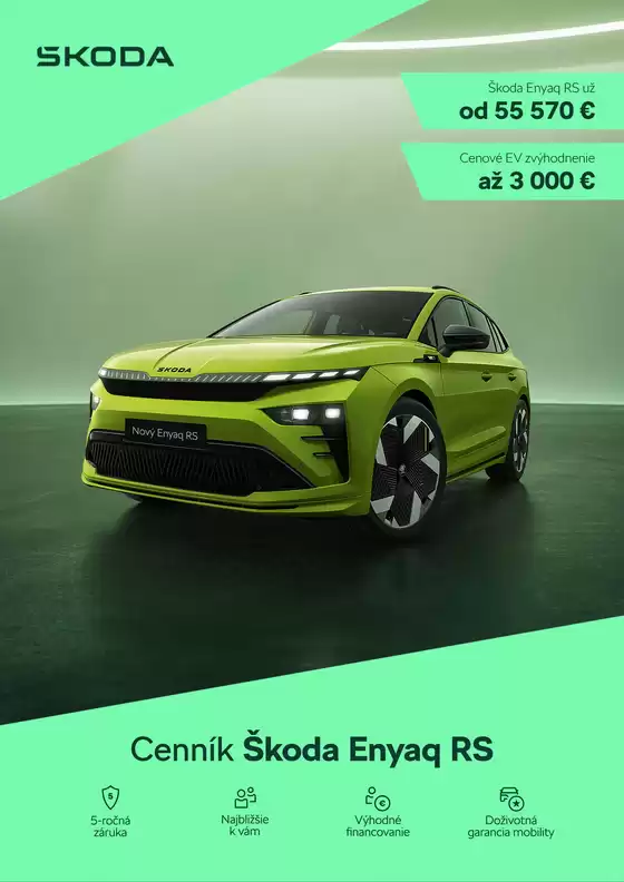 Katalóg Škoda v Trenčín | Nova Skoda Enyaq RS cennik | 2026-06-24T00:00:00.000Z - 2026-07-08T00:00:00.000Z