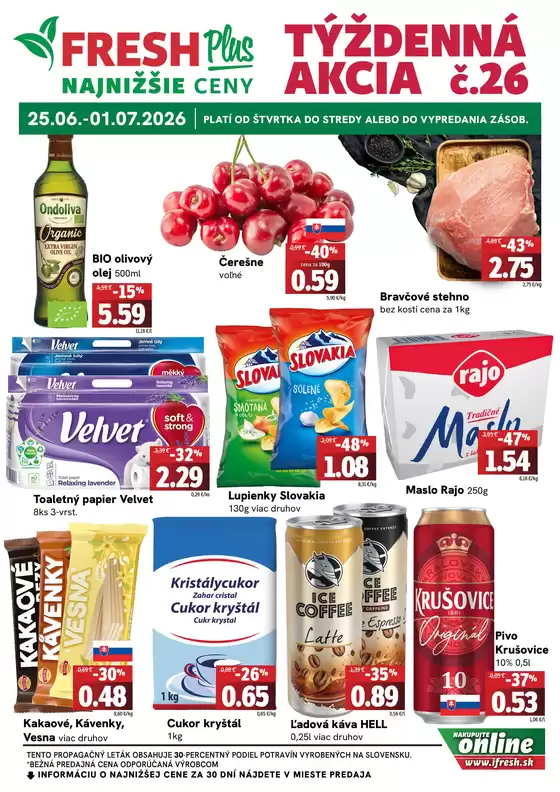 Katalóg Fresh v Medzilaborce | Týždenná akcia FRESH Plus | 2026-06-25T00:00:00.000Z - 2026-07-01T00:00:00.000Z