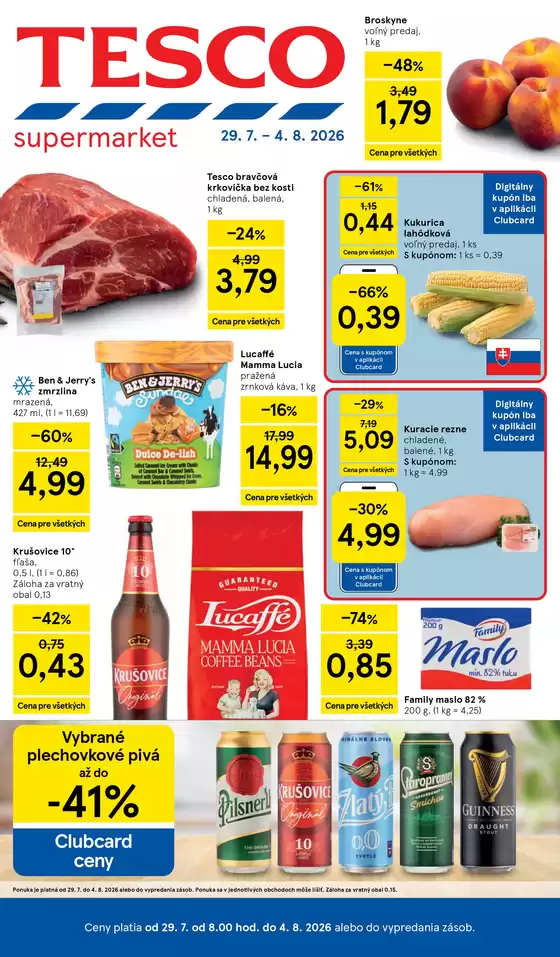 Katalóg Tesco v Liptovský Hrádok | Ponuky pre lovcov výhodných ponúk | 2026-07-29T00:00:00.000Z - 2026-08-04T00:00:00.000Z