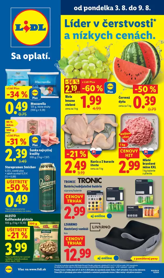 Katalóg Lidl v Malacky | Platný od 03. 08. 2026 | 2026-08-03T00:00:00.000Z - 2026-08-09T00:00:00.000Z