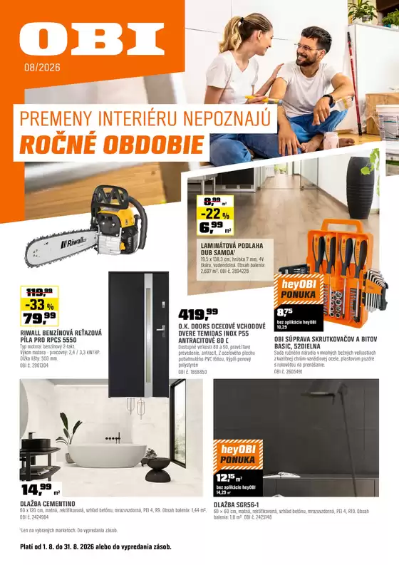Katalóg OBI | PROMĚNY INTERIÉRU NEZNAJÍ ROČNÍ OBDOBÍ | 2026-07-31T00:00:00.000Z - 2026-08-31T00:00:00.000Z