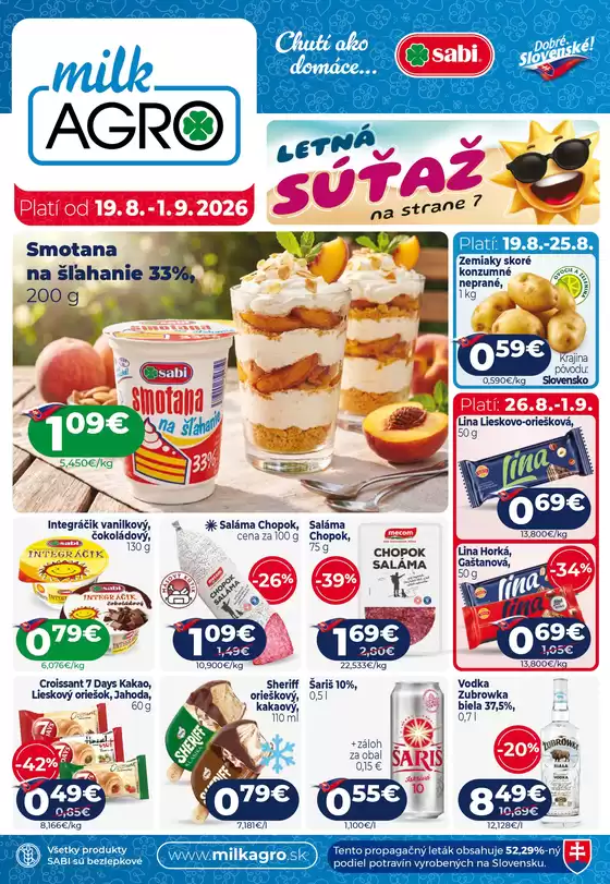Katalóg Milk Agro v Košice | Aktuálny leták | 2026-08-05T00:00:00.000Z - 2026-08-18T00:00:00.000Z