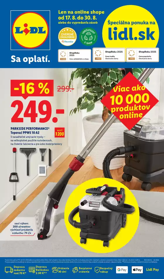 Katalóg Lidl v Tvrdošín | Platný od 17. 08. 2026 | 2026-08-17T00:00:00.000Z - 2026-08-30T00:00:00.000Z