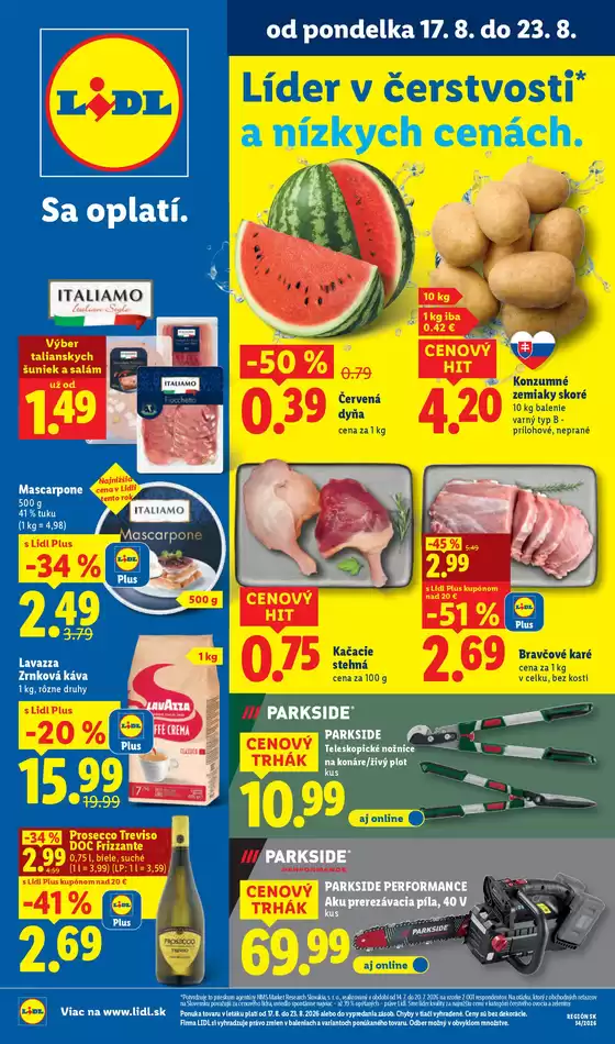 Katalóg Lidl v Trebišov | Platný od 17. 08. 2026 | 2026-08-17T00:00:00.000Z - 2026-08-23T00:00:00.000Z