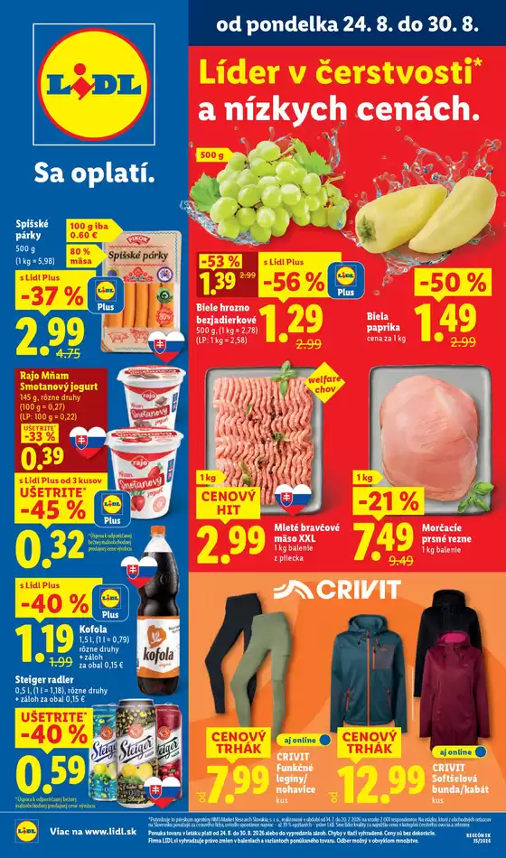 Katalóg Lidl | Platný od 24. 08. 2026 | 2026-08-24T00:00:00.000Z - 2026-08-30T00:00:00.000Z