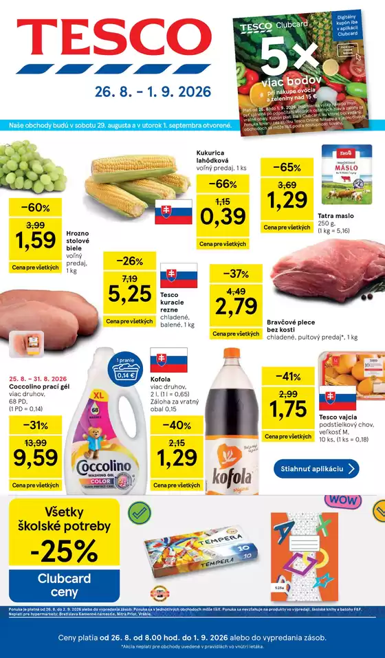 Katalóg Tesco v Stupava | Aktuálne výhodné ponuky a akcie | 2026-08-26T00:00:00.000Z - 2026-09-01T00:00:00.000Z