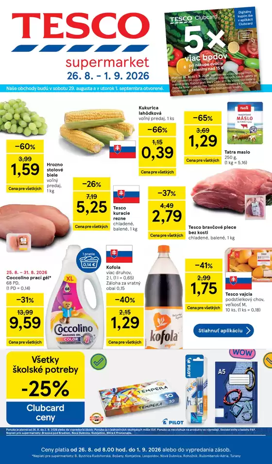 Katalóg Tesco v Stará Ľubovňa | Najlepšie ponuky pre všetkých zákazníkov | 2026-08-26T00:00:00.000Z - 2026-09-01T00:00:00.000Z