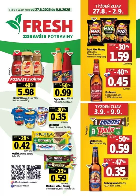 Katalóg Fresh | Východné Slovensko | 2026-08-27T00:00:00.000Z - 2026-09-09T00:00:00.000Z