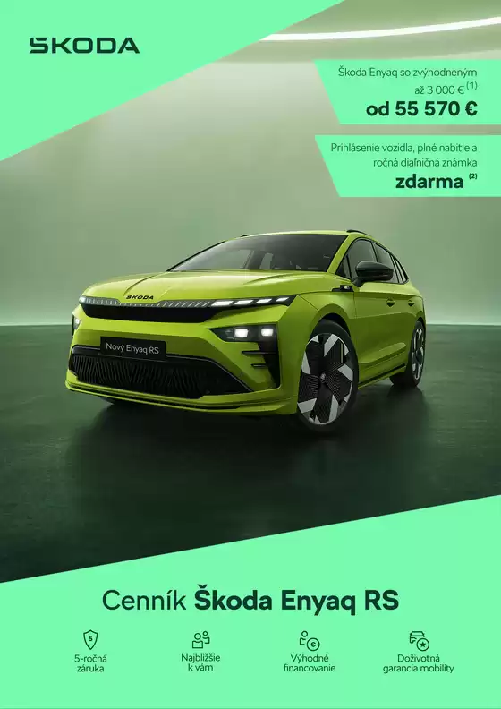 Katalóg Škoda v Komárno | Nova Skoda Enyaq RS cennik | 2026-08-28T00:00:00.000Z - 2026-09-11T00:00:00.000Z