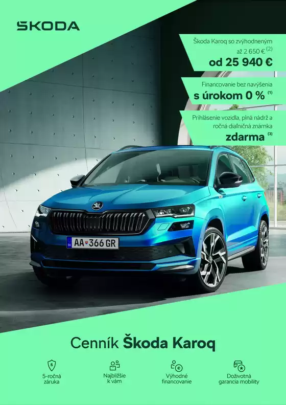 Katalóg Škoda v Komárno | Skoda Karoq cennik | 2026-08-28T00:00:00.000Z - 2026-09-11T00:00:00.000Z