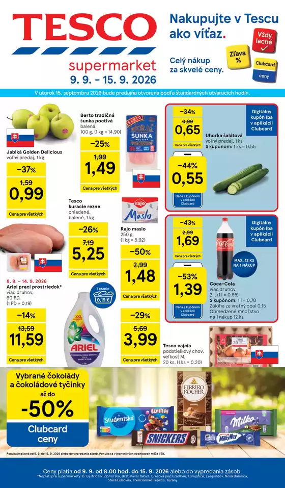 Katalóg Tesco v Moldava nad Bodvou | Ponuky pre lovcov výhodných ponúk | 2026-09-09T00:00:00.000Z - 2026-09-15T00:00:00.000Z