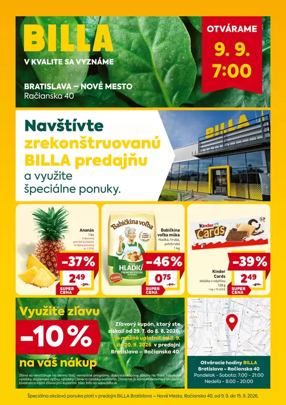 Katalóg Billa v Liptovský Mikuláš | Leták BILLA Bratislava Račianska | 2026-09-09T00:00:00.000Z - 2026-09-15T00:00:00.000Z