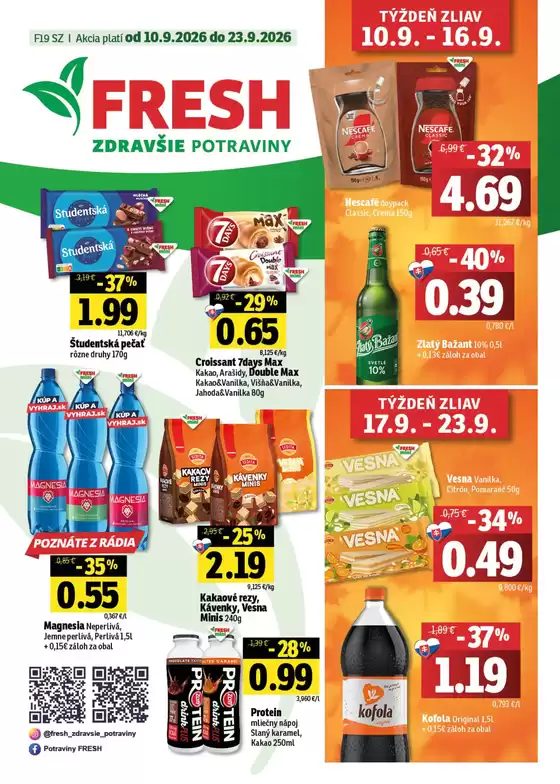 Katalóg Fresh | Stredné a západné Slovensko | 2026-09-10T00:00:00.000Z - 2026-09-23T00:00:00.000Z