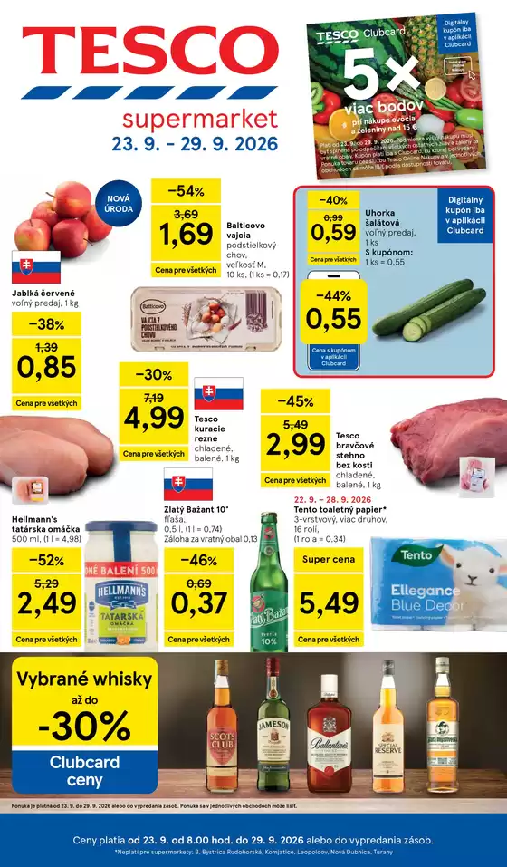 Katalóg Tesco v Vráble | Špeciálne ponuky pre vás | 2026-09-23T00:00:00.000Z - 2026-09-29T00:00:00.000Z
