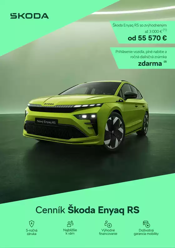 Katalóg Škoda | Nova Skoda Enyaq RS cennik | 2026-09-24T00:00:00.000Z - 2026-10-08T00:00:00.000Z