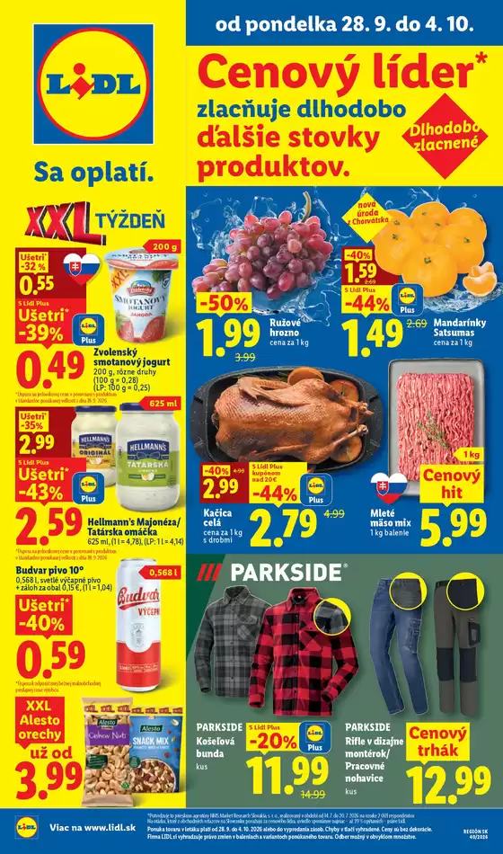 Katalóg Lidl v Nitra | Platný od 28. 09. 2026 | 2026-09-28T00:00:00.000Z - 2026-10-04T00:00:00.000Z