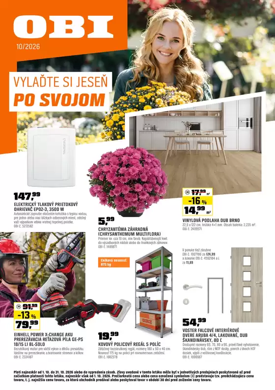 Katalóg OBI v Handlová | VYLAĎTE SI JESEŇ PO SVOJOM | 2026-09-30T00:00:00.000Z - 2026-10-31T00:00:00.000Z