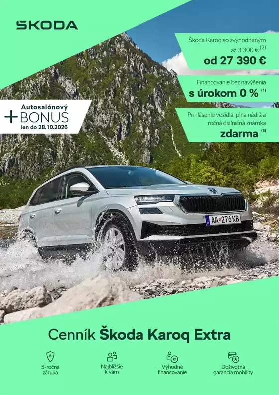 Katalóg Škoda v Martin | Skoda Karoq Extra cennik | 2026-10-03T00:00:00.000Z - 2026-10-28T00:00:00.000Z