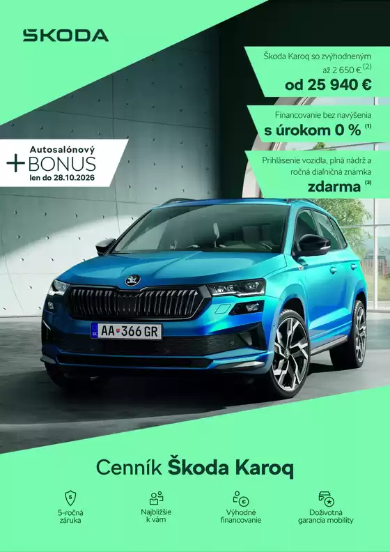Katalóg Škoda v Martin | Skoda Karoq cennik | 2026-10-03T00:00:00.000Z - 2026-10-28T00:00:00.000Z
