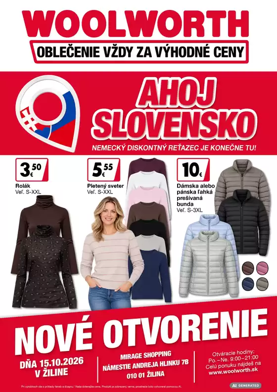 Katalóg Woolworth v Nové Zámky | Woolworth: Ahoj Žilina! | 2026-10-09T00:00:00.000Z - 2026-10-15T00:00:00.000Z