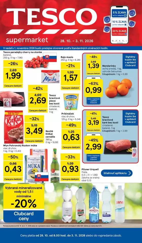 Katalóg Tesco | Skvelé zľavy na vybrané produkty | 2026-10-28T00:00:00.000Z - 2026-11-03T00:00:00.000Z