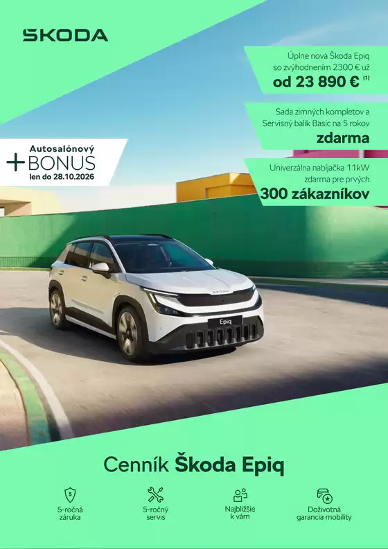 Katalóg Škoda v Zlaté Moravce | Skoda Epiq cennik | 2026-10-29T00:00:00.000Z - 2026-11-12T00:00:00.000Z