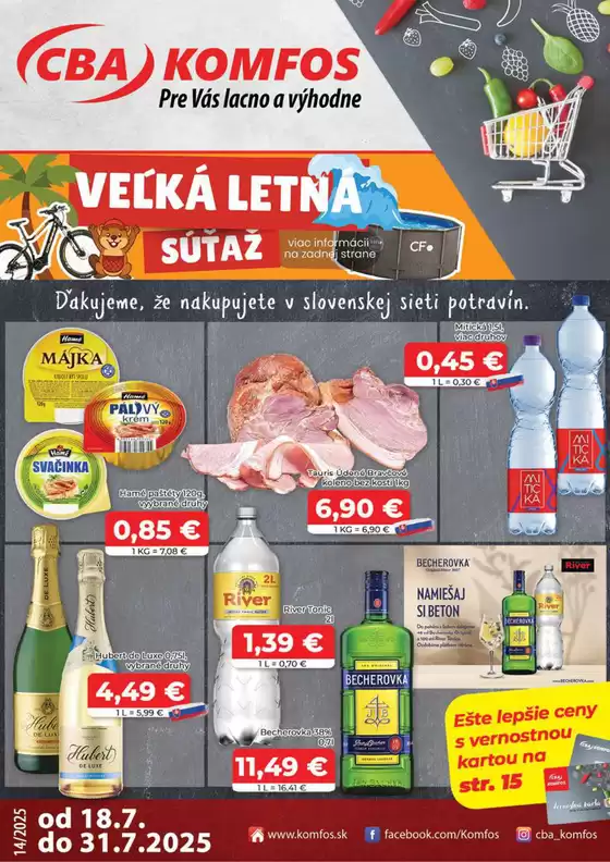 Výhodná ponuka CBA Komfos
