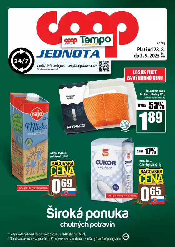 Katalóg COOP Jednota v Topoľčany | Zľavy a akcie | 2025-08-28T00:00:00.000Z - 2025-09-03T00:00:00.000Z