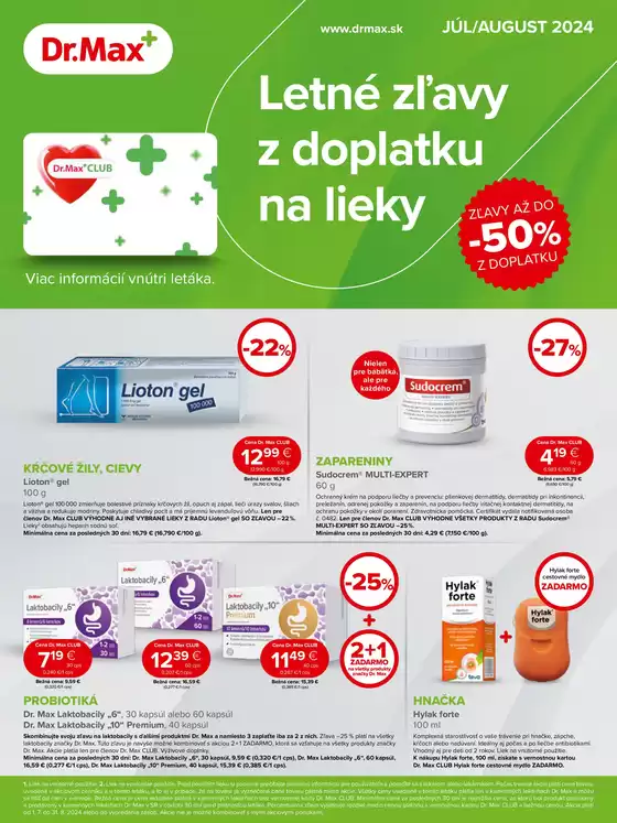 Katalóg Dr Max v Košice | TOP Letak JUL AUGUST 2024 dermo nahlad | 2025-08-27T00:00:00.000Z - 2025-12-31T00:00:00.000Z
