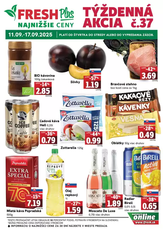 Katalóg Fresh v Ružomberok | Týždenná akcia FRESH Plus | 2025-09-11T00:00:00.000Z - 2025-09-17T00:00:00.000Z
