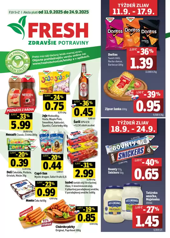 Katalóg Fresh v Turany | Stredné a západné Slovensko | 2025-09-11T00:00:00.000Z - 2025-09-24T00:00:00.000Z