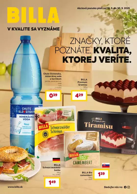 Katalóg Billa v Sereď | Skvelá ponuka pre lovcov výhodných ponúk | 2025-09-10T00:00:00.000Z - 2025-09-30T00:00:00.000Z
