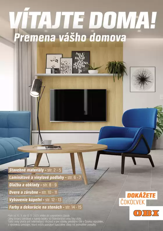 Katalóg OBI v Prešov | VÍTAJTE DOMA! | 2025-09-14T00:00:00.000Z - 2025-11-15T00:00:00.000Z