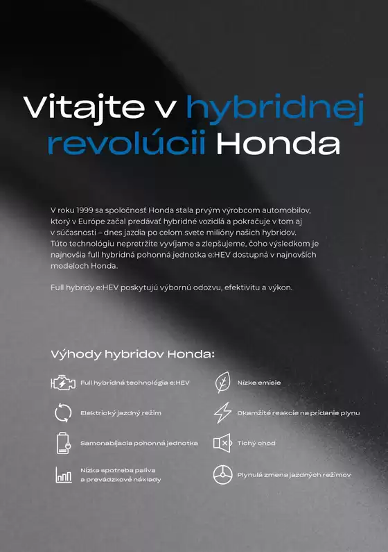 Leták Honda e:HEV