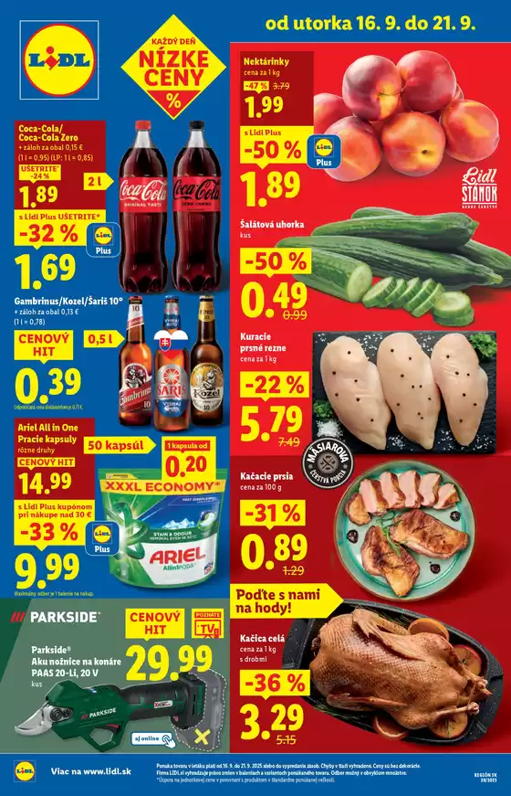 Katalóg Lidl v Košice | Platný od utorka 16. 09. 2025 | 2025-09-16T00:00:00.000Z - 2025-09-21T00:00:00.000Z