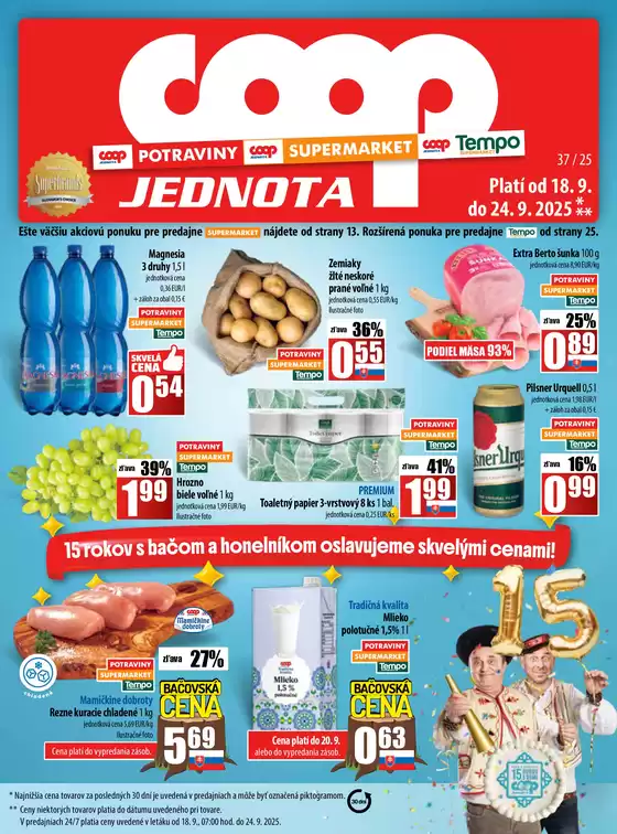 Katalóg COOP Jednota v Veľká Paka | Špeciálne ponuky pre vás | 2025-09-18T00:00:00.000Z - 2025-09-24T00:00:00.000Z