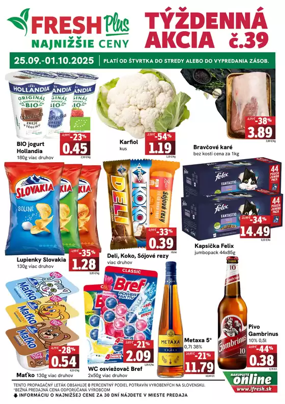 Týždenná akcia FRESH Plus