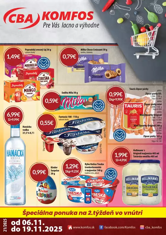 Katalóg CBA v Rožňava | Výhodná ponuka CBA Komfos | 2025-11-06T00:00:00.000Z - 2025-11-19T00:00:00.000Z