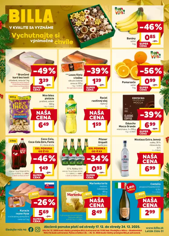Katalóg Billa v Šamorín | Ponuky pre lovcov výhodných ponúk | 2025-12-17T00:00:00.000Z - 2025-12-24T00:00:00.000Z