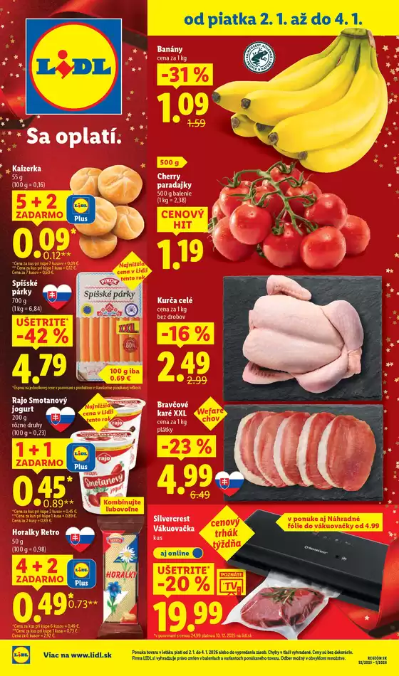 Katalóg Lidl v Michalovce | Platný od 02. 01. 2026 | 2026-01-02T00:00:00.000Z - 2026-01-04T00:00:00.000Z