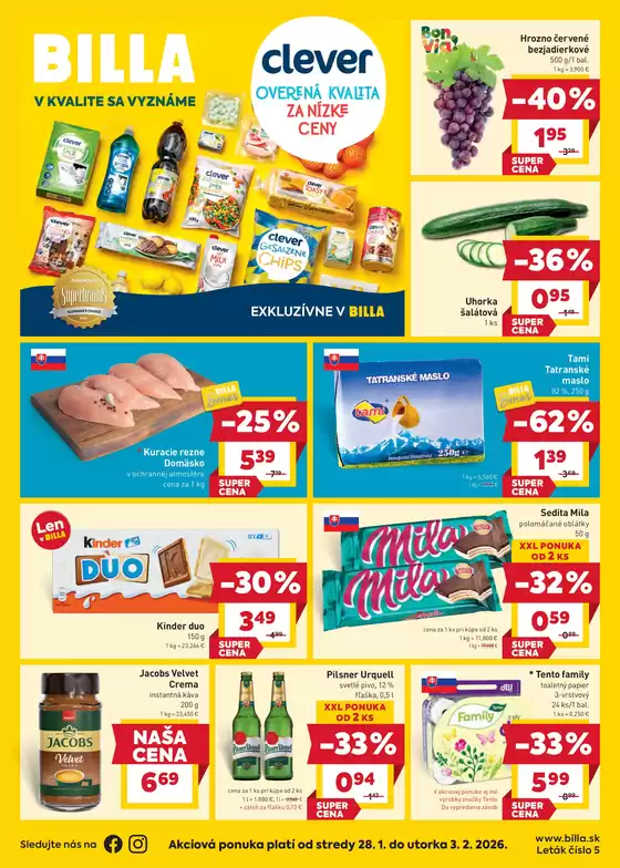 Katalóg Billa v Piešťany | Najlepšie ponuky a zľavy | 2026-01-28T00:00:00.000Z - 2026-02-03T00:00:00.000Z