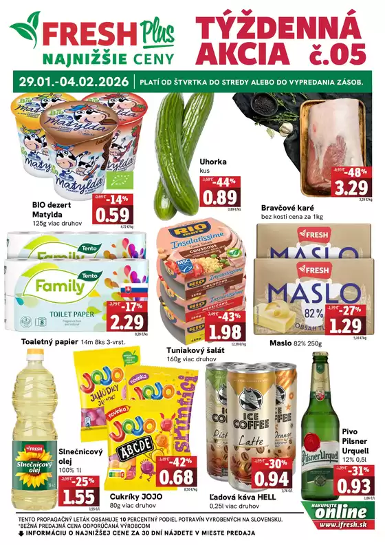 Katalóg Fresh | Týždenná akcia FRESH Plus | 2026-01-29T00:00:00.000Z - 2026-02-04T00:00:00.000Z