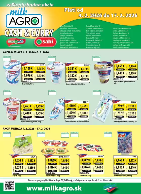 Katalóg Milk Agro v Revúca | Cash & Carry leták | 2026-02-04T00:00:00.000Z - 2026-03-03T00:00:00.000Z