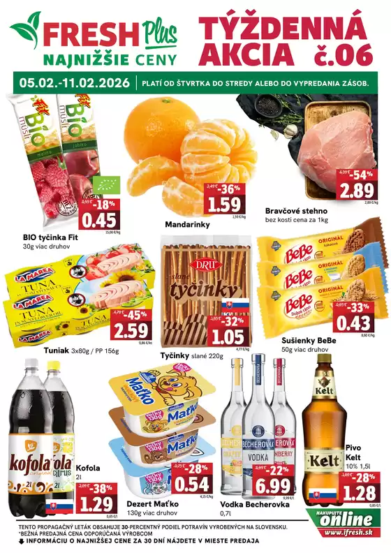 Katalóg Fresh | Týždenná akcia FRESH Plus | 2026-02-05T00:00:00.000Z - 2026-02-11T00:00:00.000Z