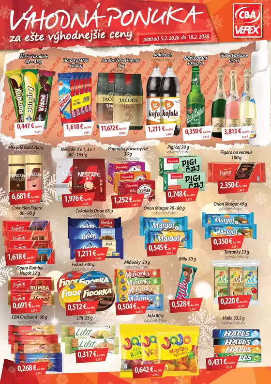 Katalóg CBA v Pezinok | Výhodná ponuka CBA VEREX VO 22026 | 2026-02-05T00:00:00.000Z - 2026-02-18T00:00:00.000Z